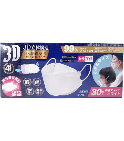 3D立体構造4層不織布マスク